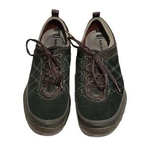 Merrell 'Mimosa Glee' Suede Walking Hiking Shoes Black + Gray Size 10